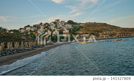 Bodrum, Turkey -June 4 2026: Selectum collection Bodrum is a 5 star all inclusive resort located in Akyarlar Turkey . Picture showing its own private beachfront within the Akyarlar area of Turgutreis Bodrum, Turkey -June 4 2026: Selectum collection Bodrum is a 5 star all inclusive resort located in Akyarlar Turkey . Picture showing its own private beachfront within the Akyarlar area of Turgutreis 141327809