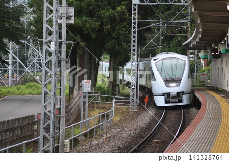 【報道・出版用】東武ワールドスクウェア駅に入線する特急スペーシア X 【報道・出版用】東武ワールドスクウェア駅に入線する特急スペーシア X 141328764