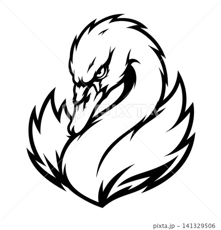 swan mascot logo design vector 141329506