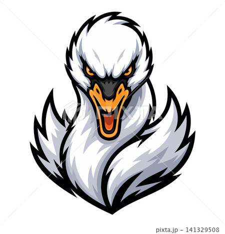 swan mascot logo design vector 141329508