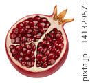 Pomegranate half isolated on white background, top view 141329571