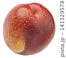 One nectarine isolated on white background with clipping path 141329578