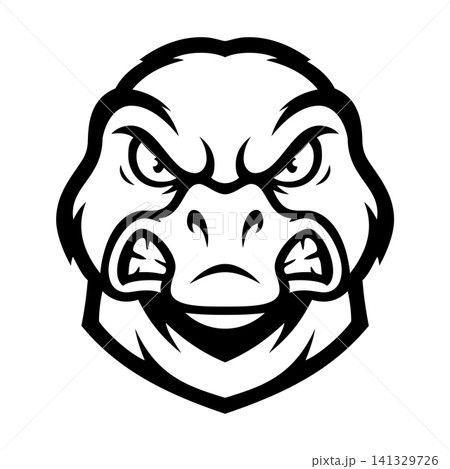 swan head mascot logo 141329726