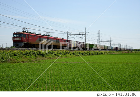 東北本線を走る貨物列車 141331386