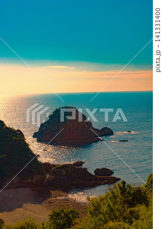 夕暮れの天草諸島の風景(天草灘) 夕暮れの天草諸島の風景(天草灘) 141331400