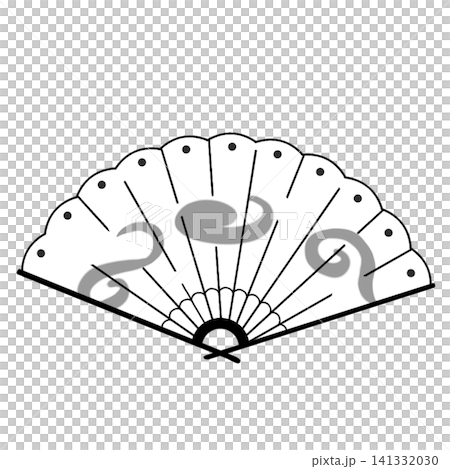 Modern fan illustration with flowing cloud pattern (white x gray) Modern fan illustration with flowing cloud pattern (white x gray) 141332030