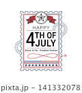 Vintage independence day stamp graphic happy 4th of july with independence patriotic american celebration national greeting 141332078
