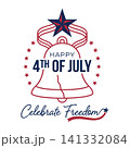 Happy 4th of july celebration graphics with american liberty bell symbol independence american patriotic celebration national 141332084