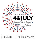 Happy 4th of july freedom shines bright fireworks illustration with fireworks patriotic independence celebration american 141332086