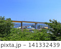 館鼻公園のグレットタワーと満開のアジサイ｜晴天の青空に映える紫陽花 青森県八戸市 141332439