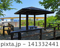 館鼻公園のグレットタワーと満開のアジサイ｜晴天の青空に映える紫陽花 青森県八戸市 141332441