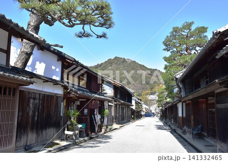 滋賀県近江八幡市 新町通りと八幡山 滋賀県近江八幡市 新町通りと八幡山 141332465