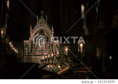 The ornate Reredos inside St Mary's Episcopal Cathedral in Edinburgh, Scotland. The ornate Reredos inside St Mary's Episcopal Cathedral in Edinburgh, Scotland. 141332935