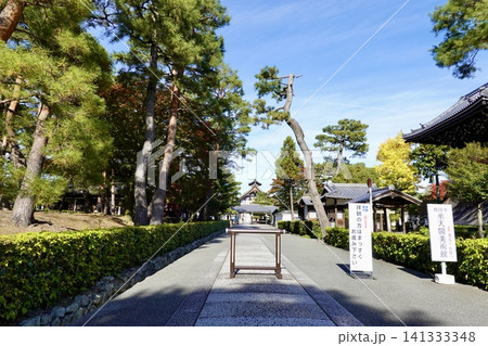 相国寺　境内の参道越しに庫裏・香積院の建物を見た風景　京都市上京区 141333348