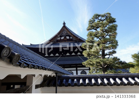 相国寺　開山堂から法堂の瓦屋根を見た風景　京都市上京区 141333368