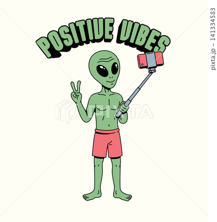 aliens are taking selfies illustration aliens are taking selfies illustration 141334583