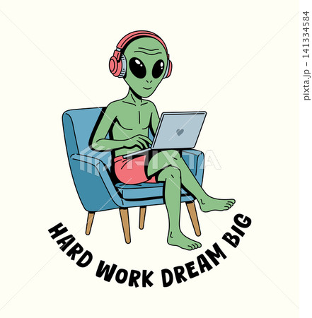 aliens are using laptops illustration aliens are using laptops illustration 141334584