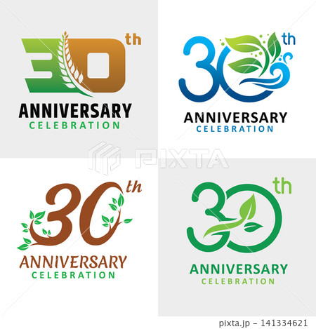 set of number 30 years anniversary celebration nature set of number 30 years anniversary celebration nature 141334621