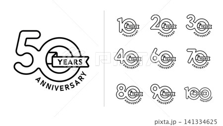 Set of anniversary black line number 141334625