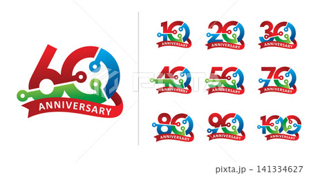 Set of anniversary circuit technology number Set of anniversary circuit technology number 141334627