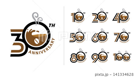 Set of anniversary coffee number 141334628