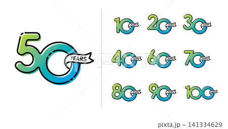 Set of anniversary color line number 141334629