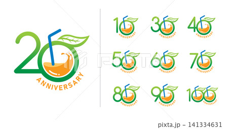Set of anniversary fresh juice number Set of anniversary fresh juice number 141334631