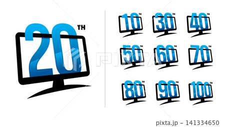 Set of anniversary modern monitor or television number Set of anniversary modern monitor or television number 141334650