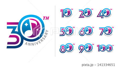 Set of anniversary modern music number 141334651