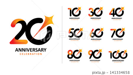 Set of anniversary modern star number 141334658