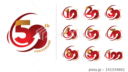 Set of anniversary modern up arror number Set of anniversary modern up arror number 141334662
