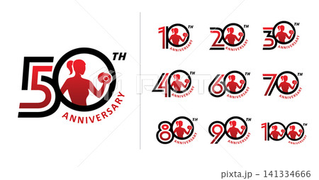 Set of anniversary strong gym woman number 141334666