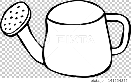 Black and White Watering Can Outline Illustration Black and White Watering Can Outline Illustration 141334855
