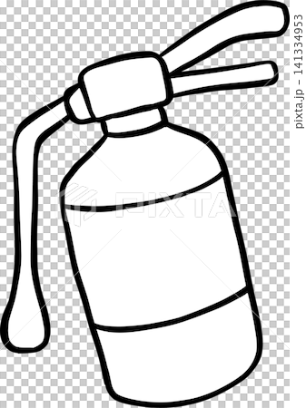 Hand Drawn Fire Extinguisher Outline Doodle Illustration 141334953
