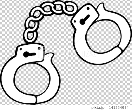 Hand Drawn Police Handcuffs Outline Doodle Illustration Hand Drawn Police Handcuffs Outline Doodle Illustration 141334954