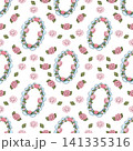 Seamless pattern of flower and Border flower pastel color style cute transparent background, Hand drawn watercolor illustration. For paper, textiles and seasonal fabric. 141335316