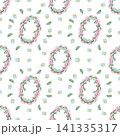 Seamless pattern of flower and Border flower pastel color style cute transparent background, Hand drawn watercolor illustration. For paper, textiles and seasonal fabric. 141335317