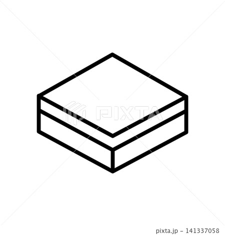 Line icon of a foam acoustic isolation pad wedge for decoupling studio monitors. 141337058