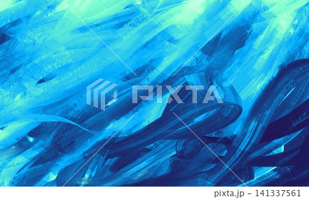 Abstract Blue and Teal Painterly Background with Dynamic Swirling Brushstroke Texture Abstract Blue and Teal Painterly Background with Dynamic Swirling Brushstroke Texture 141337561