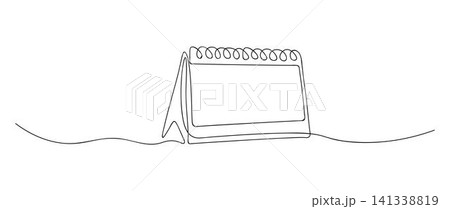 Loose-leaf calendar continuous line drawing. Organizer concept. Time planer concept Loose-leaf calendar continuous line drawing. Organizer concept. Time planer concept 141338819