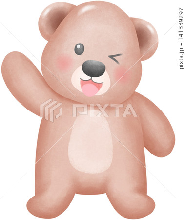 Bear Illustration Cute Bear with Happy Expression 141339297