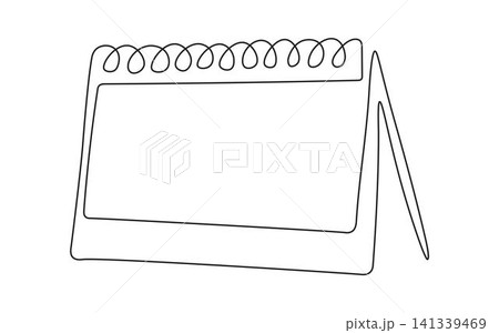 Loose-leaf calendar continuous line drawing. Organizer concept. Leap year Loose-leaf calendar continuous line drawing. Organizer concept. Leap year 141339469