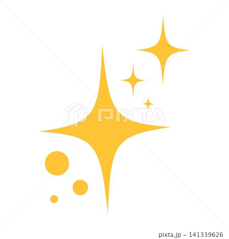 Yellow sparkle, sparkling stars, shiny flashes of fireworks. Collection original stars 141339626