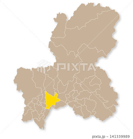 岐阜県と岐阜市の地図 141339989