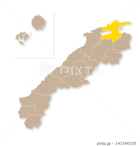 島根県と松江市の地図 島根県と松江市の地図 141340105