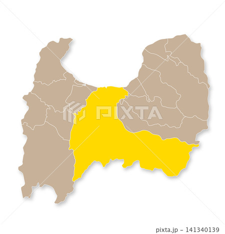 富山県と富山市の地図 141340139