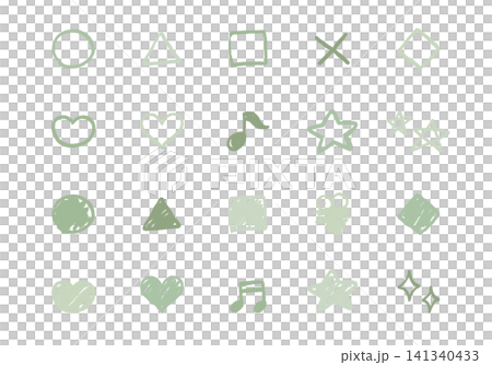 Hand-drawn symbol icon set, one-point decoration vector material, natural green, No. 1 Hand-drawn symbol icon set, one-point decoration vector material, natural green, No. 1 141340433