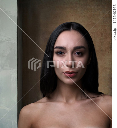 beauty portrait of young brunette woman beauty portrait of young brunette woman 141340568