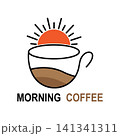 Coffee cup logo with sun, ideal for coffee shops 141341311