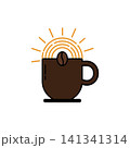 Coffee cup logo with sun, ideal for coffee shops 141341314